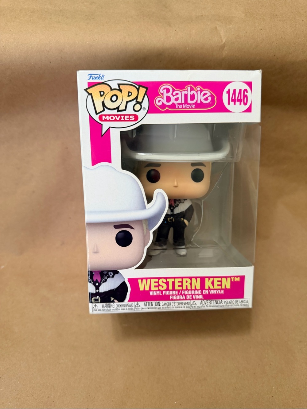 Funko Pop! Movies Barbie The Movie Western Ken Vinyl Figure - White, Pink, Black